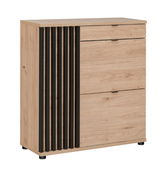 Szafka Na Buty 3- Drzwiowa z Szufladą 3D1SZ 90 cm Hickory + Czarny PEROS AM