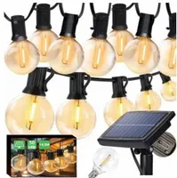 GIRLANDA SOLARNA lampki ogrodowa ŚWIETLNA łańcuch 14,5M 52 LED ŻARÓWKI