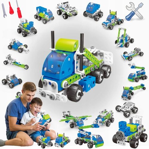 KLOCKI KONSTRUKCYJNE EDUKACYJNE CIĘŻARÓWKA SAMOLOT POJAZDY BUDOWLANE 18w1 na Arena.pl