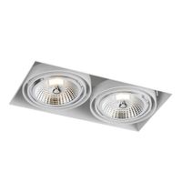 Spot LAMPA sufitowa KOMORO 7328 Shilo prostokątna OPRAWA podtynkowa OCZKO regulowane do zabudowy WPUST biały