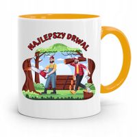 Dla Drwala Rębacza Kubek Żółty Prezent Na Urodziny Z Nadrukiem Ze Zdjęciem