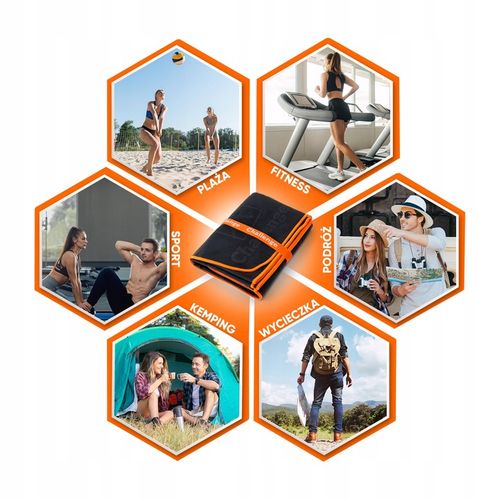 RĘCZNIK Z MIKROFIBRY 80x150 cm czarny NEW na Arena.pl