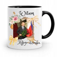 Kubek Czarny Donald Tusk Po Platforma Prezent Z Nadrukiem Ze Zdjęciem