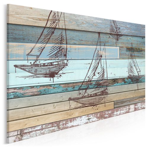 72501 Obraz na płótnie ŻAGLÓWKI SHABBY CHIC na Arena.pl