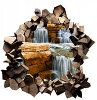 Naklejka samoprzylepna efekt 3D kaskady kamienie