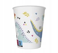 KUBKI KUBECZKI PAPIEROWE Śmieszne Dinozaury 250ml 8szt.