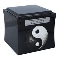 Tematyczna urna z symbolem Yin-Yang Black/Design1/Plakietka