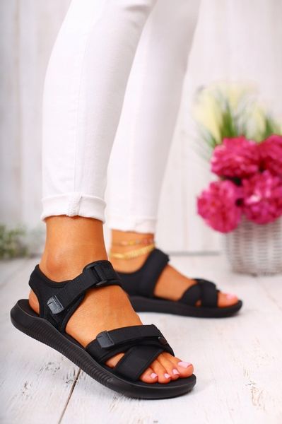 SANDAŁY DAMSKIE LETNIE SPORTOWE LEKKIE WYGODNE RZEPY zdjęcie 3