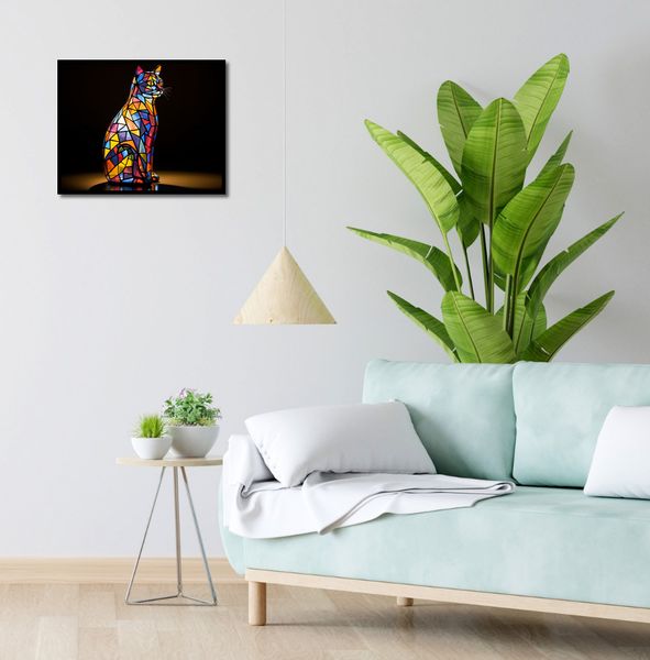 Plakat 50x40cm Koci Witraż zdjęcie 4