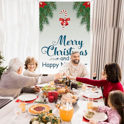 Dekoracje Świąteczne  Baner na Boże Narodzenie Baner na Drzwi 185x90 na Arena.pl