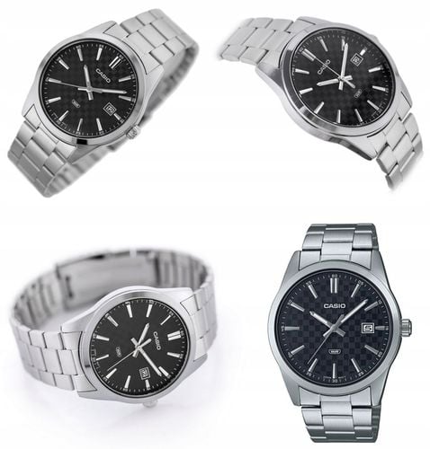 ZEGAREK MĘSKI CASIO MTP-VD03D datownik stalowy + BOX + GRAWER na Arena.pl