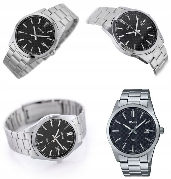 ZEGAREK MĘSKI CASIO MTP-VD03D datownik stalowy + BOX + GRAWER zdjęcie 5