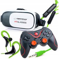 WIRTUALNY ZESTAW DO GIER FILMÓW OKULARY GOGLE VR 3D KONTROLER BT SŁUCHAWKI