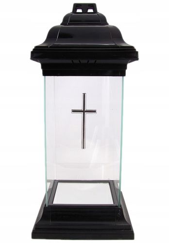 Duży znicz szklany kapliczka lampion z krzyżem na Arena.pl