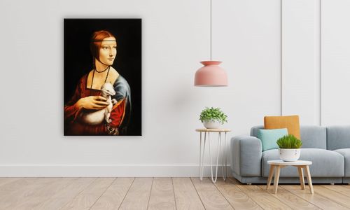 OBRAZ NA PŁÓTNIE 002 Dama z gronostajem 60x90cm na Arena.pl