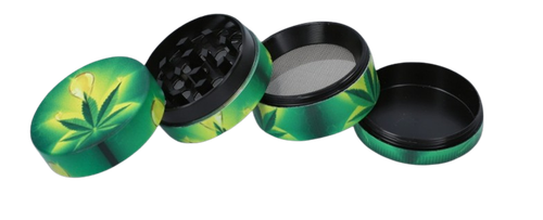 Młynek do Tytoniu Suszu Grinder Crusher Zielony z Liściami Marihuany na Arena.pl