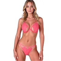 passion resilque komplet bielizny koronkowej czerwony s/m