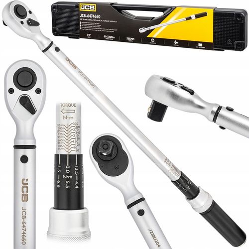 KLUCZ DYNAMOMETRYCZNY Z BLOKADĄ CERTYFIKAT KALIBRACJI ETUI 60-330NM 1/2 JCB na Arena.pl