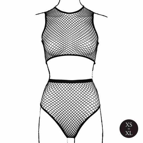 2 piece with crop top, pantie and fishnet structure. na Arena.pl