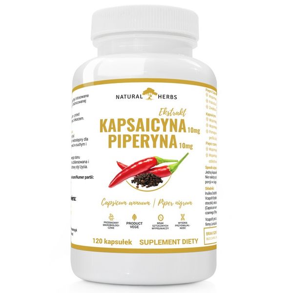KAPSAICYNA 10 mg PIPERYNA 10 mg PREBIOTYK SPALANIE zdjęcie 2