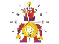 30X30CM ZEGAR DŁUGORĘKI ROBOT OBRAZ DREWNO