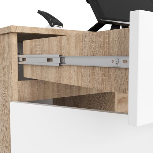 BIURKO KOMPUTEROWE A5 135 cm SONOMA / BIAŁE na Arena.pl