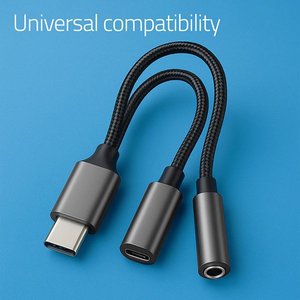 Qoltec Adapter USB-C do Jack 3.5mm PD 15W Audiophile zdjęcie 5