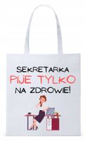 Dla Sekretarki Na Prezent Torba Eco Biała Shopper Z Nadrukiem Ze Zdjęciem