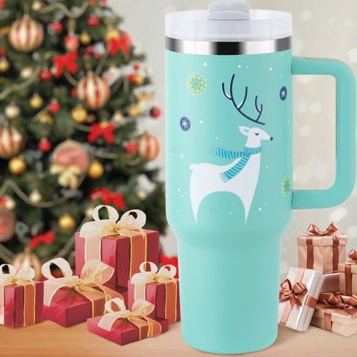 Kubek termiczny z uchwytem termos gorące zimne napoje świąteczny 1200ml na Arena.pl