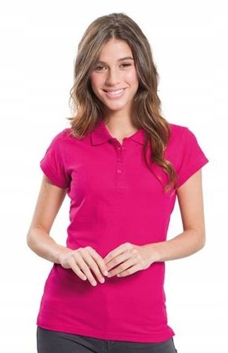 KOSZULKA POLO damska POLÓWKA bawełniana JHK POPL-200 fuksja FU r. M na Arena.pl