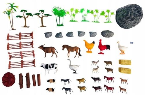 FARMA FIGURKI ZWIERZĘTA WIEŚ DUŻY ZESTAW W POJEMNIKU GOSPODARSKIE ZAGRODA M na Arena.pl