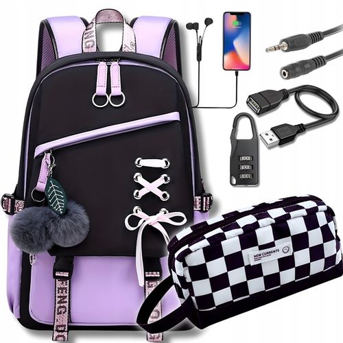 PLECAK SZKOLNY DO SZKOŁY MŁODZIEŻOWY TORNISTER PIÓRNIK ZESTAW 327 USB na Arena.pl