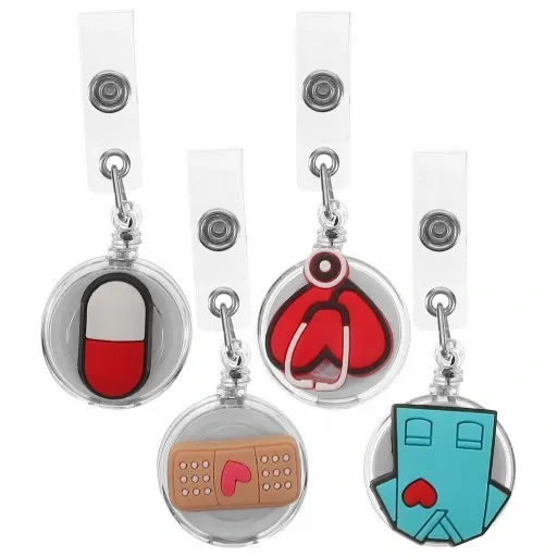 PIELĘGNIARKI ODZNAKA IDENTYFIKATOR KLIP UCHWYT NA NAZWISKO ROLKA 4 SZT zdjęcie 1