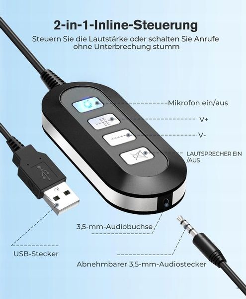 Słuchawki z Microfonem USB/3.5 mm zdjęcie 11