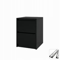 Praktyczna Szafka Nocna CZARNA 2 szuflady stolik nocny loft 42x52x43cm