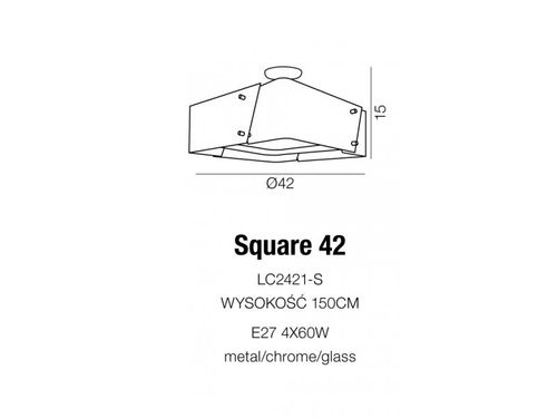 Plafon SQUARE 42 LC2421-S Azzardo +LED na Arena.pl