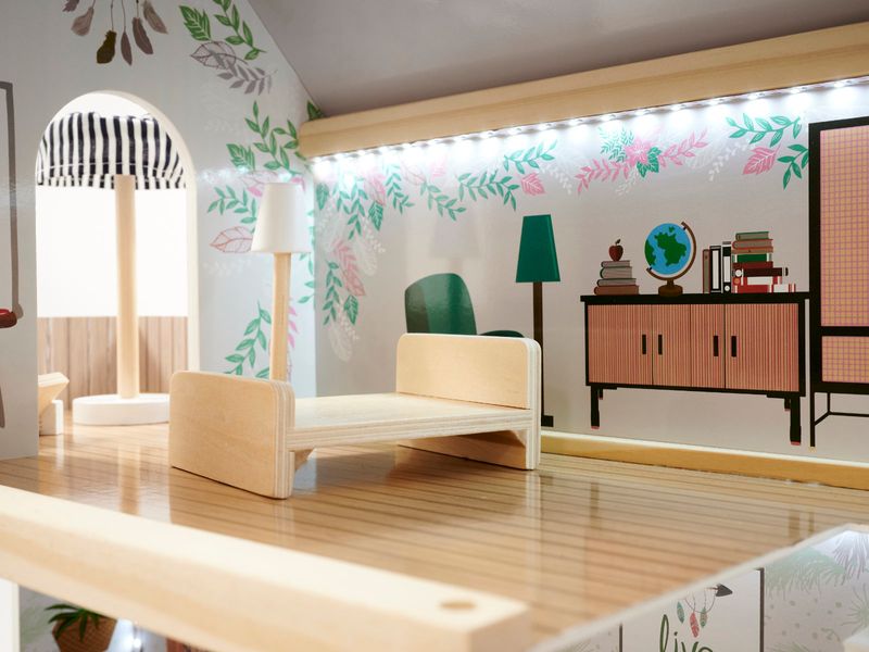 LULILO Domek dla lalek drewniany FLORO boho LED 78cm zdjęcie 8