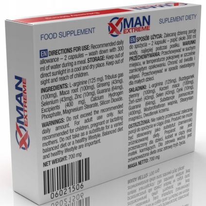 Tabletki na potencje erekcje wzwód MAN-EXTREME x2 kapsułki na Arena.pl