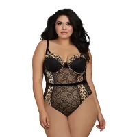 dreamgirl body nh 3xl - koronkowy model plus size czarny