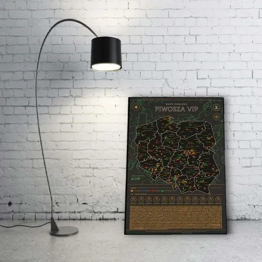 Prezent dla Piwosza: Mapa Zdrapka Piwosza w czarnej ramie zdjęcie 3