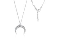 Rodowany srebrny naszyjnik gwiazd celebrytka księżyc moon białe cyrkonie srebro 925 Z1602N