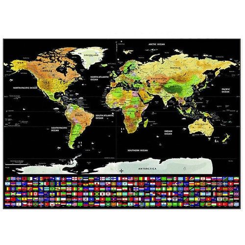 Mapa Świata - Zdrapka Z Flagami 23443 na Arena.pl