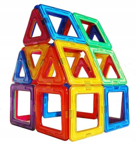 KLOCKI MAGNETYCZNE KONSTRUKCYJNE PANELE NEODYMOWE DLA DZIECI ZESTAW 128 EL. na Arena.pl