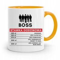 Kubek Żółty Prezent Dla Szefa Stawka Godzinowa Z Nadrukiem Ze Zdjęciem