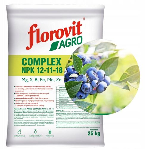 Nawóz Florovit Agro Complex NPK 12-11-18 25kg NISKA ZAWARTOŚĆ CHLORKÓW na Arena.pl