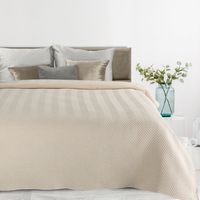 Narzuta dekoracyjna LEN-3 170x210 Eurofirany kremowy w jodełkę