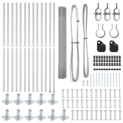 Ogrodzenie z słupkami Srebrny 0.8 x 25 m Stal na Arena.pl