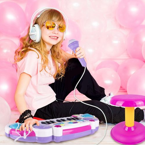 PIANINO ORGANY KEYBOARD DUŻE DLA DZIECI KRZESEŁKO MIKROFON NAGRYWANIE 24 KL na Arena.pl