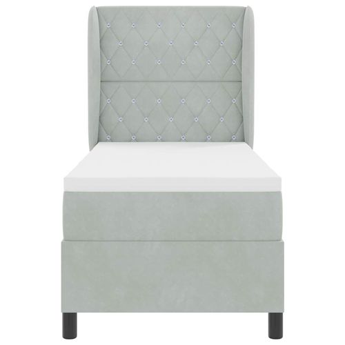 Łóżko sprężynowe z materacem Jasnoszary 80 x 200 cm Aksamit na Arena.pl