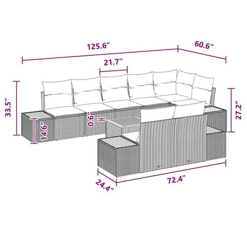 Zestaw Sof na Ogród z poduszką 9 pcs Czarny Polirattan na Arena.pl